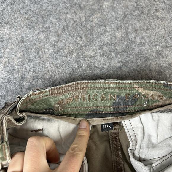 American Eagle Cargo Camouflage Pants Men's 28x28 Green Original Straight Flex - Picture 6 of 12